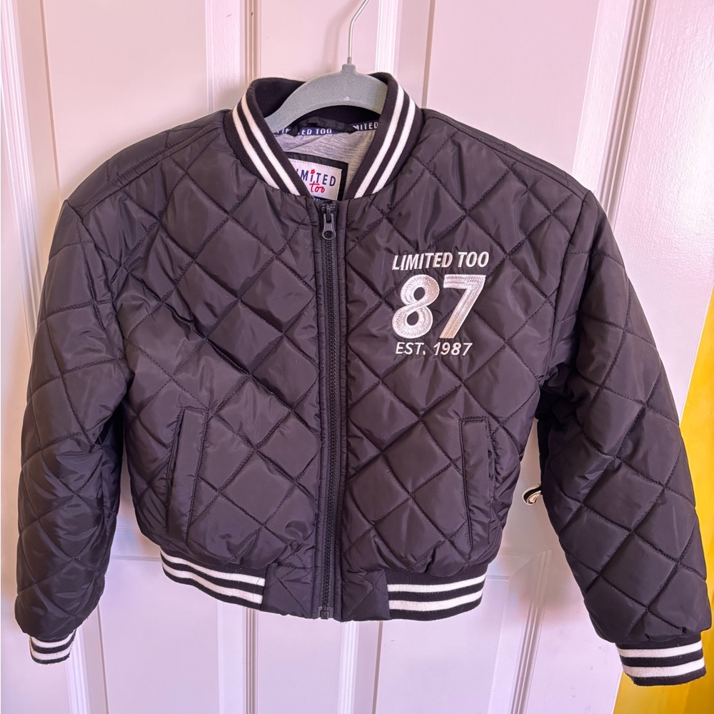 Limited Too Kids Charcoal Quilted Puffer Jacket